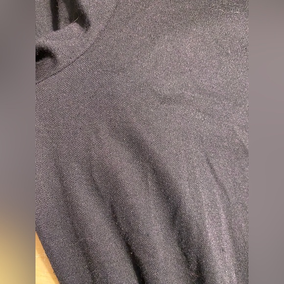 80s Two Tone Wool Blend Belted Knit Dress USA MADE Vintage Black Red 8 - Picture 8 of 8